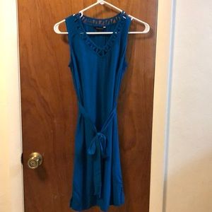 Teal Banana republic shift dress, with tie belt